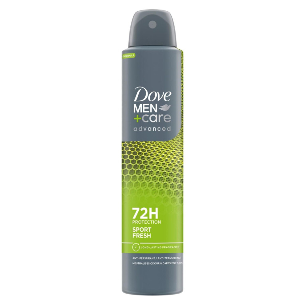 Dove Men+Care Advanced Sport Fresh Anti-Perspirant 200ml, 12 Pack, 72H Odour and Sweat Protection for Men - Image 2