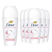 Dove Powder Soft Roll On Anti-Perspirant Long Lasting Fragrance 48H, 6x50ml