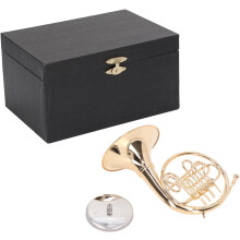Réplica de trompa em miniatura, latão, cor ouro, 12 cm, decoração para sala de estar