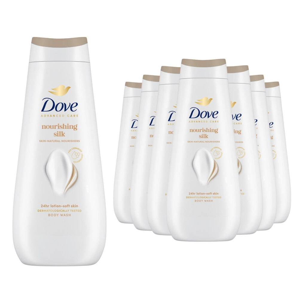 Dove Advanced Care Nourishing Silk Body Wash 24H Renewing Micromoisture,8X400ml