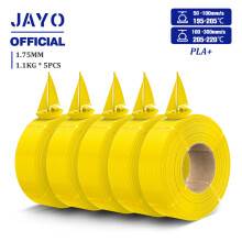 JAYO PLA Plus 3D-Druckerfilament, 1,75 mm Nachfüllfilament, Gelb, 5 Rollen