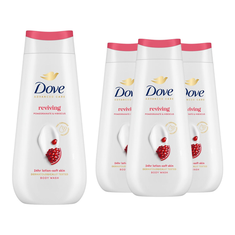Dove Advanced Care Reviving Body Wash 24H Renewing Micromoisture, 4X225ml