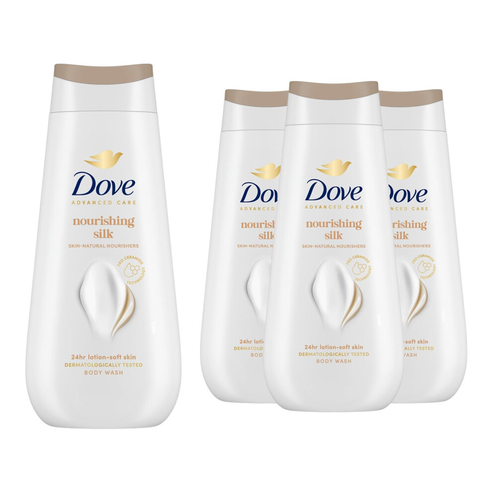 Dove Advanced Care Nourishing Silk Body Wash 24H Renewing Micromoisture, 4X225ml - Image 2