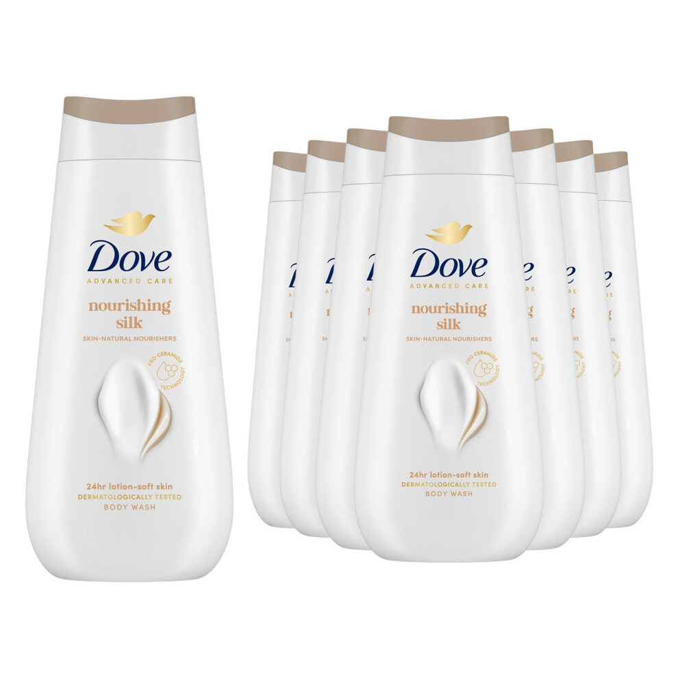 Dove Advanced Care Nourishing Silk Body Wash 24H Renewing Micromoisture, 8X225ml - Image 2