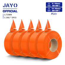 JAYO 3D-Drucker-Nachfüllfilament, 1,75 mm PLA Plus, Orange, 5 Rollen
