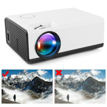 HD 1080P 2200 ANSI Lumens 4K Mini LCD Projector LED Home Movie Theater