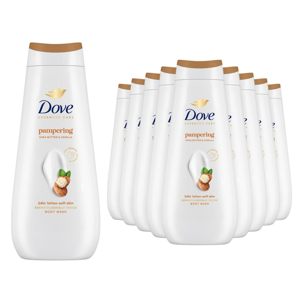 Dove Advanced Care Pampering Body Wash 24H Renewing Micromoisture, 10X400ml