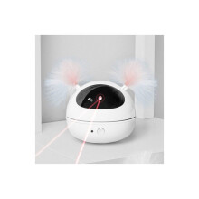 Interactief laser kattenspeeltje, automatische laserpointer, roterend elektronisch kattenspeeltje (wit)