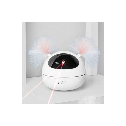 Interactive Laser Cat Toy Automatic Laser Pointer Rotating Cats Electronic Toys(white)