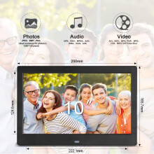 SeeKool Digital Photo Frame 10 Inch Screen with 1024x768 High Resolution, Display Photo/Music/Video