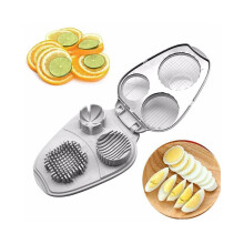 Cortador de huevos elegante de acero inoxidable 3 en 1