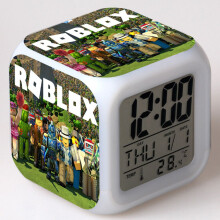 (Groen) Roblox Print Alarm Gloeiende LED Kleur Veranderende Digitale Kleurrijke Lichtgevende Klok