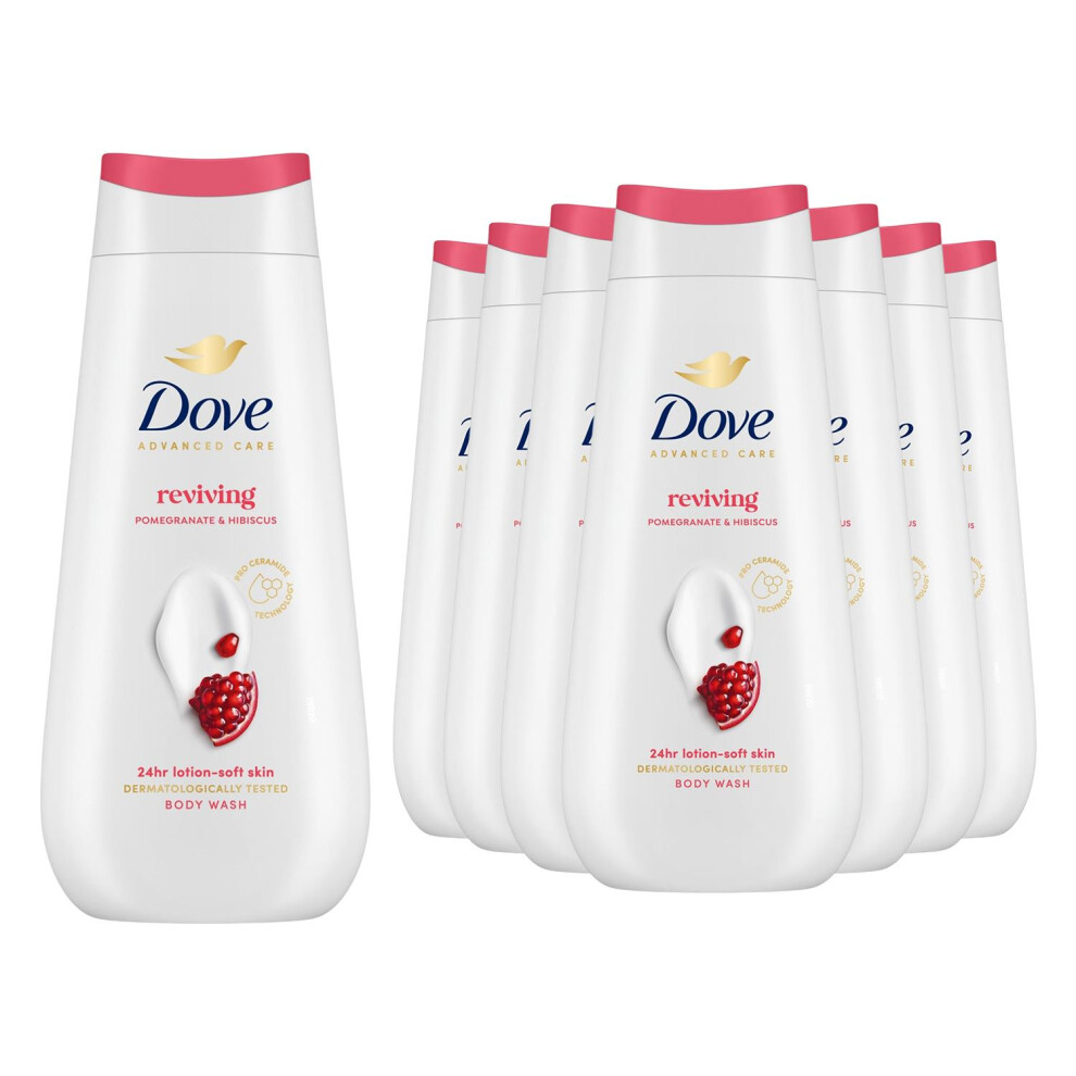 Dove Advanced Care Reviving Body Wash 24H Renewing Micromoisture, 8X225ml