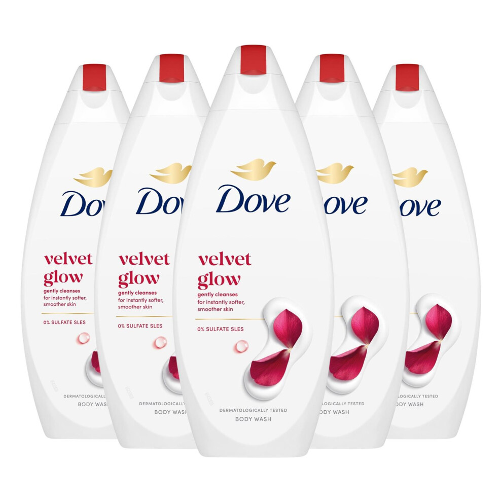 Dove Velvet Glow Body Wash 5 Pack, 0% Sulfate Sles Shower Gel, 225Ml - Image 2