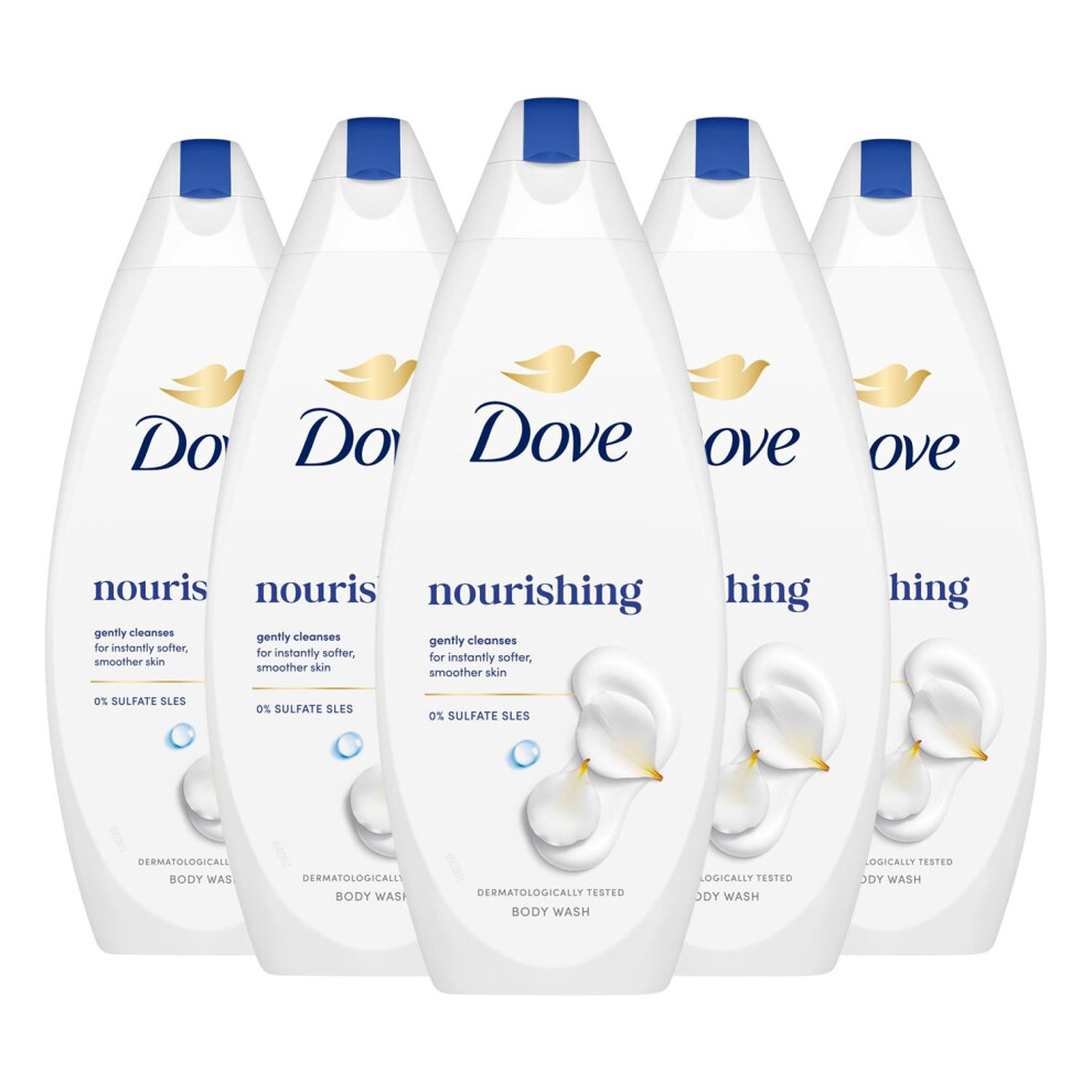 Dove Nourishing Body Wash 5 Pack, 0% Sulfate Sles Shower Gel, 225Ml - Image 2