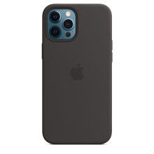 Siliconen hoesje met MagSafe voor iPhone 12 Pro Max - Zwart