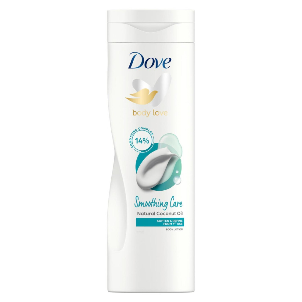 Dove Body Love Smoothing Care Body Lotion With Coconut Oil, 400Ml 12 Pack