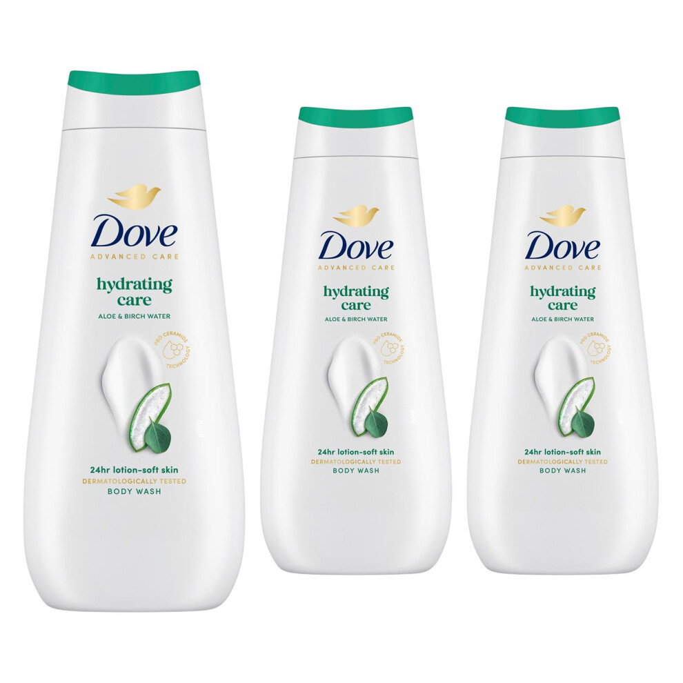 Dove Light Advanced Care Hydrating Care Body Wash 24H Renewing Micromoisture, 3X400ml - Image 2