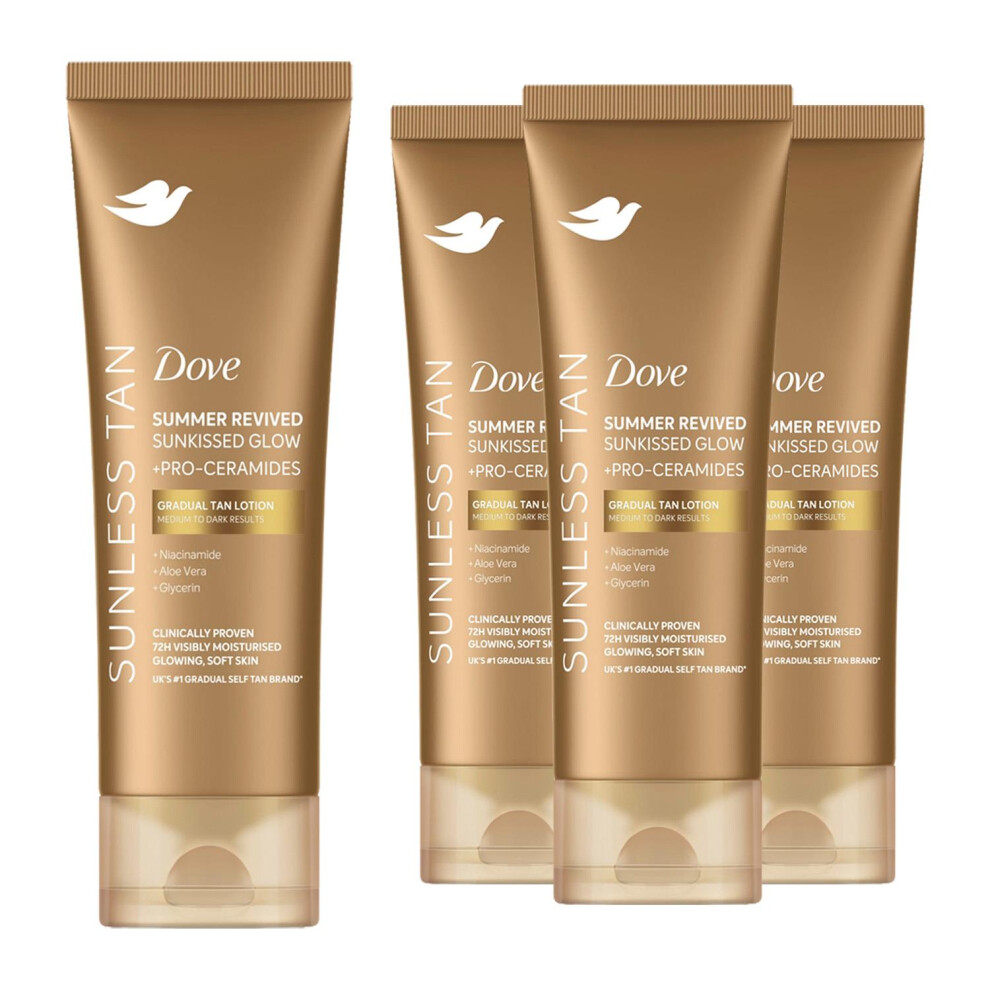 Dove Dark 4 Pack Dermaspa Summer Revived Medium To Body Lotion, 200Ml - Image 3