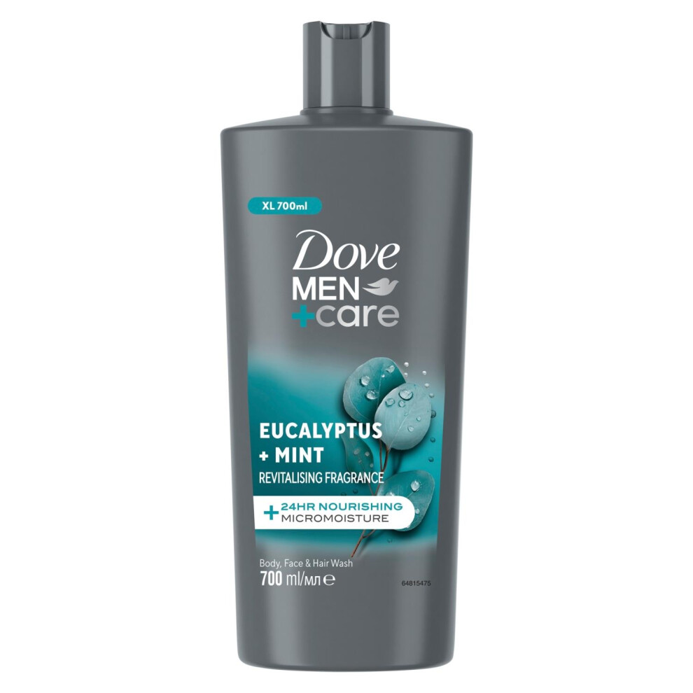 Dove Men+Care Men's Dove +Care Eucalyptus + Mint 3-In-1 Hair, Face And Body Wash 12X700 Ml - Image 2