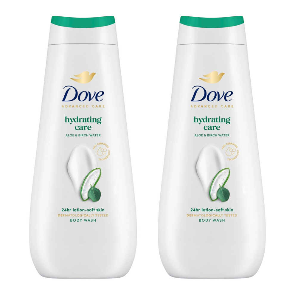 Dove Advanced Care Hydrating Care Body Wash 24H Renewing Micromoisture, 2X400ml