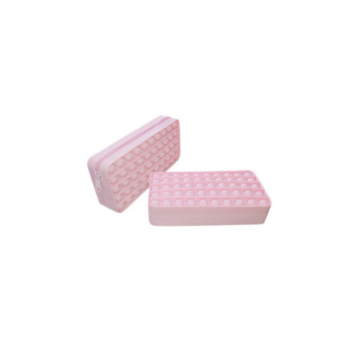 (Light Pink) Popit Bubble Popper Dimple Fidget Bag Pencil Case
