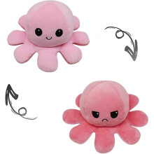 (Light Pink-Dark Pink) Octopus Plushie Reversible Double-Sided Flip