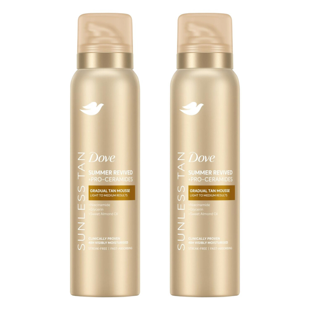Dove Derma Spa Summer Revived Self Tan Mousse 150Ml 2 Pack, Medium-Dark Skin