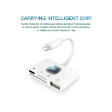 Lightning naar TF SD-kaartlezer, camera-USB OTG-adapter 4-in-1 voor iPhone en iPad Pro