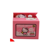 (Hello Kitty) Kindertekenfilm met muziek: Spaarpot met geld, munten, cadeautjes stelen, munten opeten,
