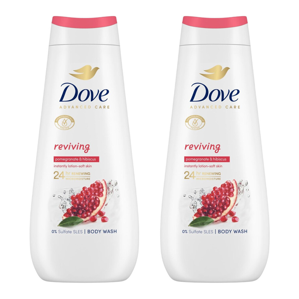 Dove Advanced Care Reviving Body Wash 24H Renewing Micromoisture, 2X400ml