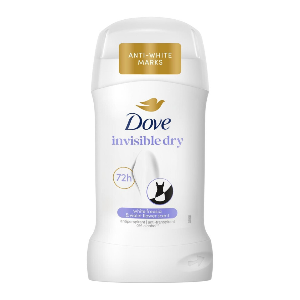 Dove Women's White Invisible Dry Anti-Perspirant Deo Stick 50Ml 24 Pack, 72H Sweat Protection - Image 2