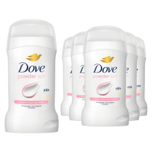 Dove Powder Soft Anti-Perspirant Deo Stick 50ml 6 Pack, 48H Sweat Protection