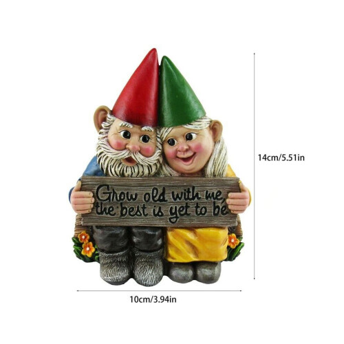 Gnome Ζευγάρι Ερωτευμένο Άγαλμα Κήπου Φιγούρα Γερνούν Μα