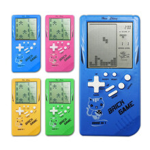 (Pink) RS-99 Classic Game Console Tetris Block Game Puzzle Games Handheld Game Machine