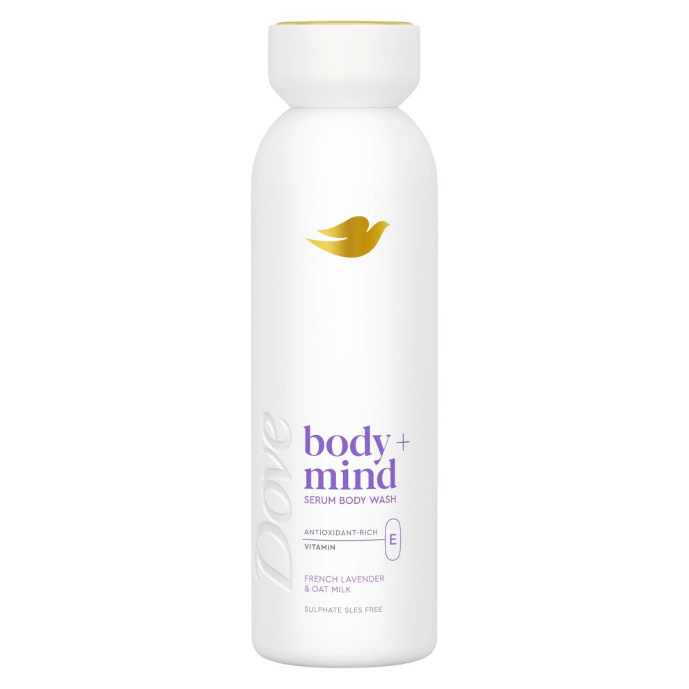 Dove Body + Mind French Lavender & Oat Milk Serum Body Wash body cleanser with antioxidant-rich vitamin E for glowing skin 350 ml - Image 5