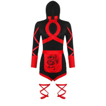 (M) Dames Ninja Cosplay Jumpsuit Krijger Halloween Kostuum Dames Verkleedoutfits