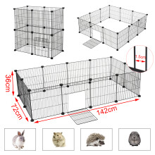 EUGAD Enclos pour animaux pliable, 142 x 72 x 36 cm, en maille de fer et plastique ABS, pour chiots et petits lapins