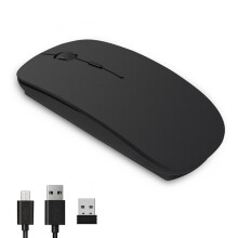 Karrong draadloze muis, oplaadbare draadloze muis met USB nano-ontvanger, 2.4G optische draadloze stille
