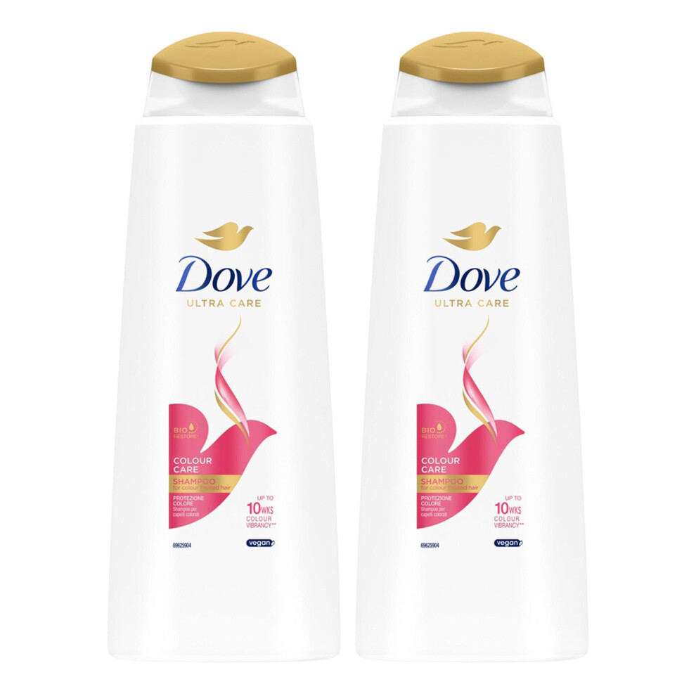 Dove Ultra Care Shampoo - Colour Care 2X400 Ml, Bio Restore Technology