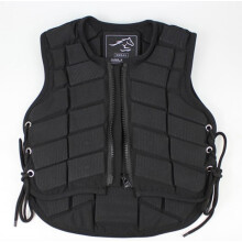 Luminexia Chaleco de Equitação Ajustável, Tecido de Poliéster e Espuma, Preto, para Proteção e Treino