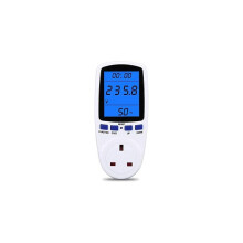 Energiemeter met stekker, energiemonitor, wattmeter, LCD-scherm met achtergrondverlichting, elektriciteitsverbruiksmonitor.