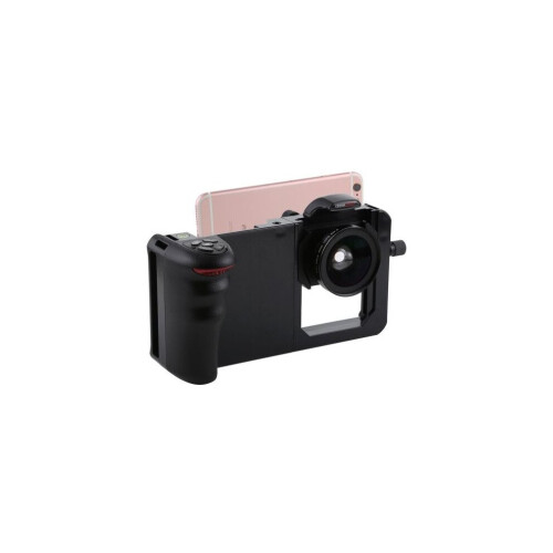 Professional Smartphone Stabilizer Rig Mount with Grip & 0.45X Super Wide Angle Macro Lens