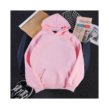 (Roze, 3XL) Klassieke effen pullover met capuchon voor heren en dames