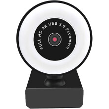 KKCDBH Webcam HD 1080P met microfoon, ringlamp, USB Pro computerwebcam, videocamera voor Mac