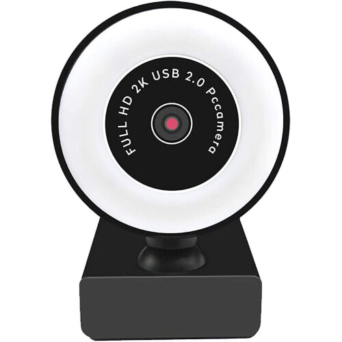 KKCDBH Webcam HD 1080P met microfoon, ringlamp, USB Pro computerwebcam, videocamera voor Mac