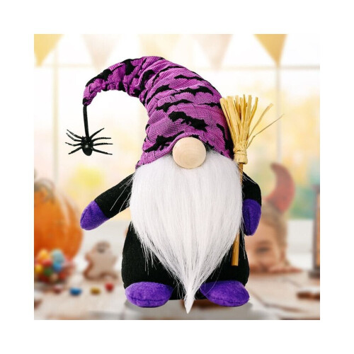 (Μωβ) Halloween Gonks Gnome Witch Spider Rudolph Doll Διακόσμηση Σπιτιού Δια