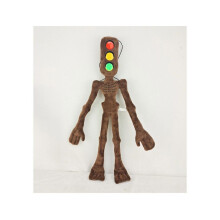 (Bruin) 21 inch Anime SCP Siren Head Pluche Speelgoed Buigbare Pop Monster Horror Tv Licht Verkeer
