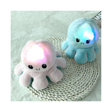 (LightPink LightBlue, 20cmx10cm/7.87inx3.93in) NEW Reversible LIGHT Flip LED Octopus Plush Stuffed