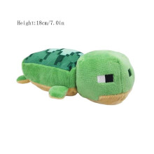(SeaTurtle, 18cm/7.0in) Minecraft Plush Toy Creeper Enderman Pig Pixel Doll